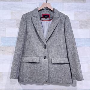 J CREW Tweed Sommerset Blazer Gray Herringbone English Moon Mill Wool Womens 8P